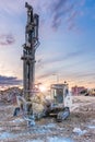 Professional drilling rig doing a geotechnical study of the terrain