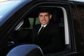 Professional driver in luxury car. Chauffeur service Royalty Free Stock Photo