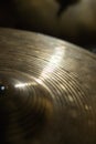 Professional drum cymbals from a music studio