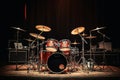 A professional drumkit on a stage