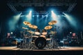 A professional drumkit on a stage