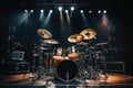 A professional drumkit on a stage Royalty Free Stock Photo