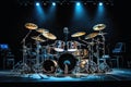 A professional drumkit on a stage