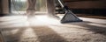 A Professional Dry Cleaners Employee Skillfully Removing Dirt From A Carpet Within A Flat Exemplifying Effective Cleaning