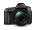 Professional DSLR camera on white Royalty Free Stock Photo