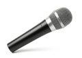 Professional dynamic microphone with silver accents isolated on white background Royalty Free Stock Photo