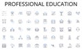 Professional education line icons collection. Flexibility, Endurance, Strength, Agility, Balance, Coordination, Stamina