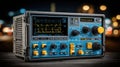 Professional Electronic Equipment Displaying Complex Waveforms and Data Analysis Royalty Free Stock Photo