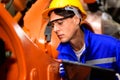 Professional engineer technician working at industrial factory Royalty Free Stock Photo