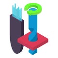 Professional equipment icon isometric vector. Welding rods and drilling process Royalty Free Stock Photo