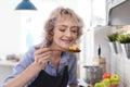 Professional female chef cooking vegetables Royalty Free Stock Photo