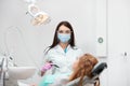 Professional female dentist at work Royalty Free Stock Photo