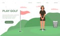 Professional female golf player aiming Royalty Free Stock Photo