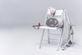 Professional fencing equipment on chair