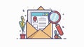 Professional File Search Outline Icon Vector Illustration