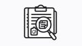 Professional File Search Outline Icon Vector Illustration