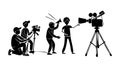 Professional Filmmaking Team in Action, vector design Generative AI Royalty Free Stock Photo