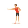 Professional fitness coach or instructor yelling vector Illustration