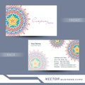 Professional floral business card or visiting card design. Royalty Free Stock Photo