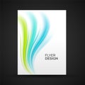 Professional Flyer, Template with abstract waves.