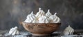 Professional food photography of meringue cookies on a kitchen table for commercial use