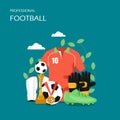 Professional football vector flat style design illustration