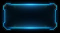 Cyberpunk HUD Neon Blue Frame with High-Tech Digital Interface Elements Royalty Free Stock Photo