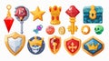 Professional Game Interface Icons Set for UI Design Elements Usage Royalty Free Stock Photo