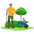 Professional gardener with garden tool Royalty Free Stock Photo