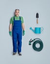 Gardener lifelike doll Royalty Free Stock Photo