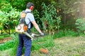 Professional gardener using an hedge clippers in home garden Royalty Free Stock Photo