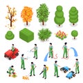 Professional Gardening Isometric Icons