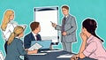 Business Presentation and Team Meeting Illustration Royalty Free Stock Photo