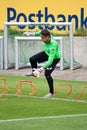 Professional goalkeeper Yann Sommer during training session