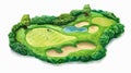 Professional Golf Course Design Element with Flag and Hole Royalty Free Stock Photo