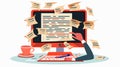 Professional Grammar Check and Text Errors Concept. Editor Reviewing Content for Perfection