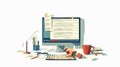 Professional Grammar Check and Text Errors Concept. Usage of Image Illustration