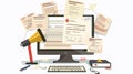 Professional Grammar Check and Text Errors Editing Concept