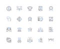 Professional growth line icons collection. Development, Advancement, Learning, Empowerment, Mastery, Self-improvement