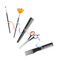 Professional hairdresser and make up tools Royalty Free Stock Photo