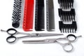 Professional hairdresser tools for stylists and hairdressers. on a white background , horizontalcopy space