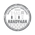 Professional handyman services logo. Stamp handyman services in gray.