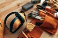 Professional handyman tool belt Royalty Free Stock Photo