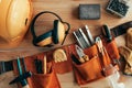 Professional handyman tool belt Royalty Free Stock Photo