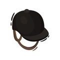 Professional hat in equestrian sport on white background. Royalty Free Stock Photo