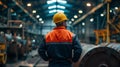 Professional Heavy Industry Engineer Worker, Wearing Safety Uniform and Hard Hat. Serious Successful man Industrial Specialist Royalty Free Stock Photo