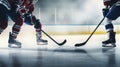 Professional hockey players in action on grand arena, Generative AI