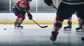 Professional hockey players in action on grand arena, Generative AI