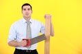 Professional holding a saw Royalty Free Stock Photo