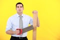 Professional holding a saw Royalty Free Stock Photo